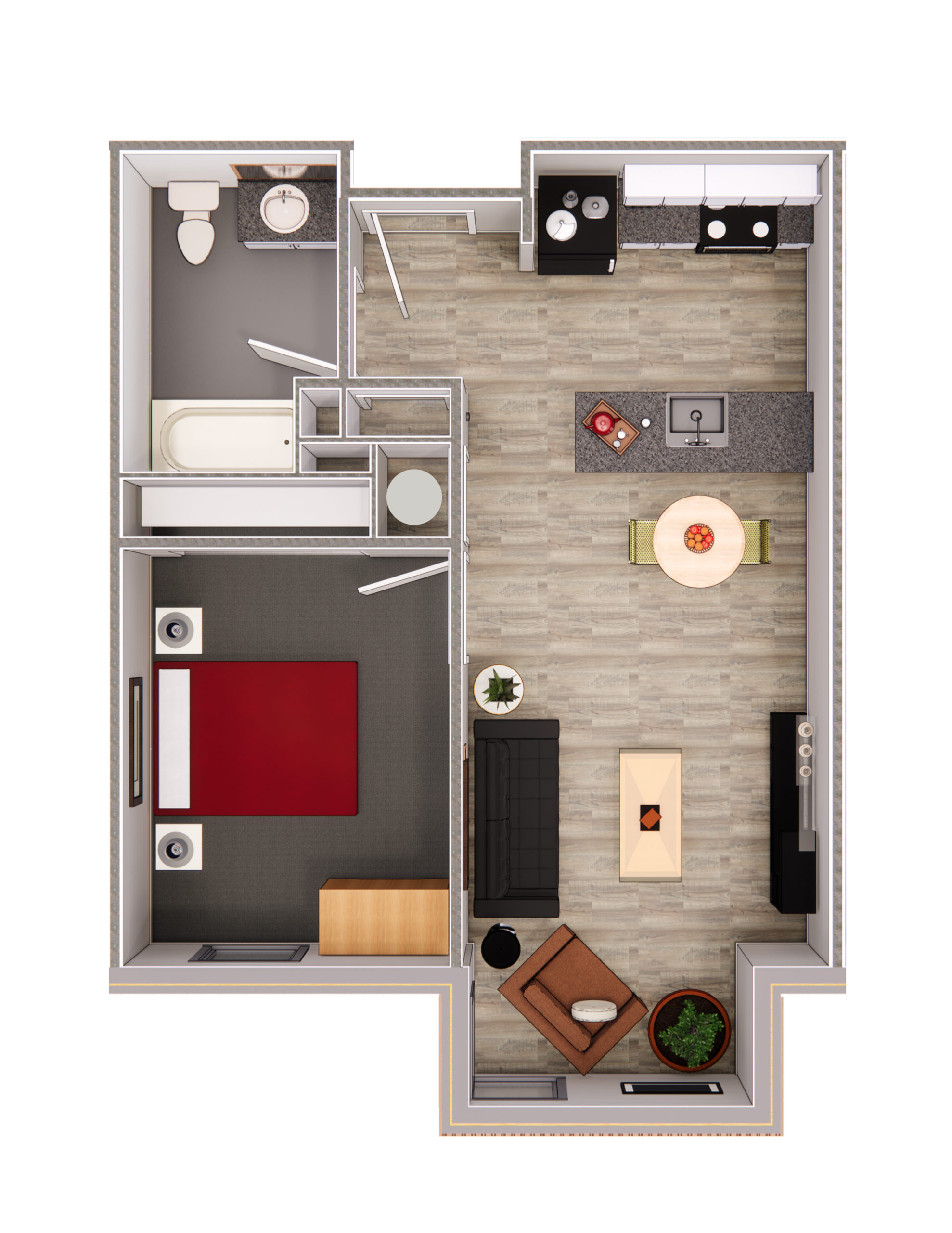 One-bedroom layout