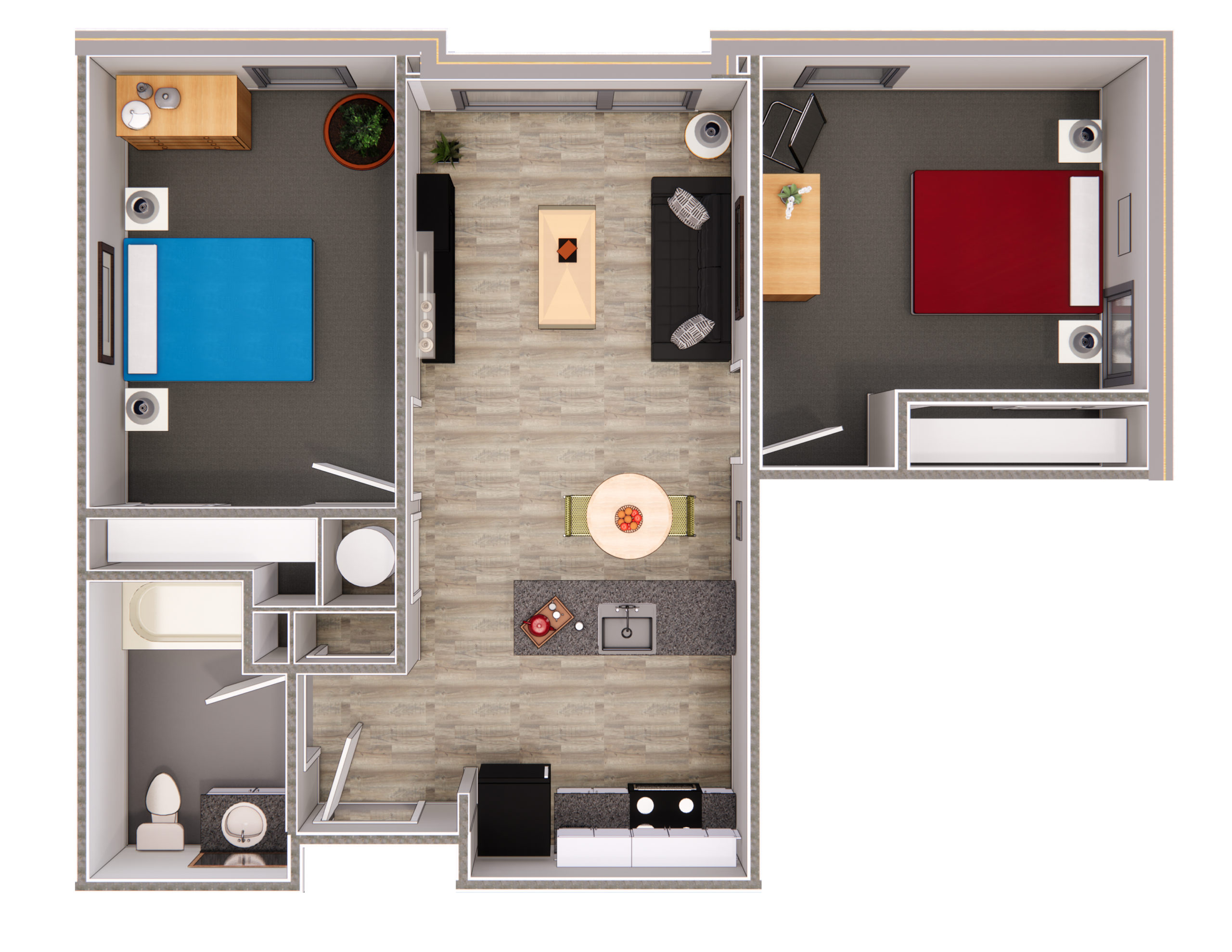 Two-bedroom layout